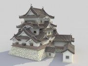 3D model Japanese Hikone Castle