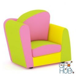 3D model Bright armchair for the nursery