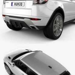 3D model Car Land Rover Range Rover Evoque 3-door 2011