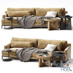 3D model BELPORT sofa with table and decor