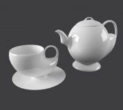 3D model Teapot and cup of unusual shape