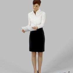3D model Business Woman Standing 02