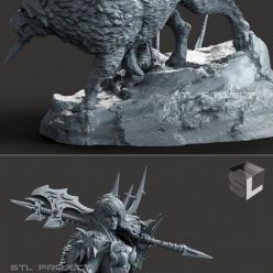 3D model Barbarian and the Wolf – 3D Print