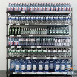 3D model Rack with mineral water