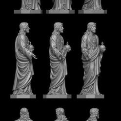 3D model Jesus with Sacred Heart Statue