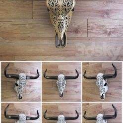 3D model Carved cow skull