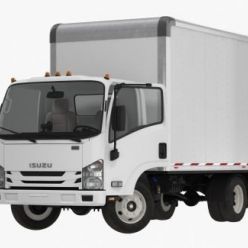 3D model Box Truck Isuzu NPR 2018 Rigged