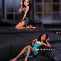3D model Ming-Mei Rigged Woman Character