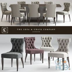 3D model Guinea dining chair and Langham Table Lugano