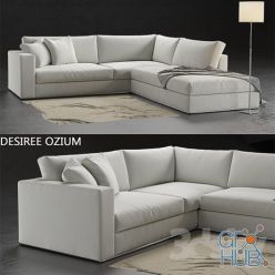 3D model Sofa OZIUM Desiree with IKEA ALANG floor lamp