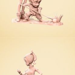 3D model Dragon Ball Statue - Goku and Bulma – 3D Print