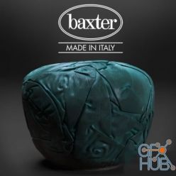 3D model Pouf Stromboli Cuoio Petrolio, Baxter