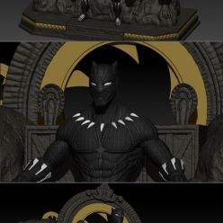 3D model Black Panther on Throne – 3D Print