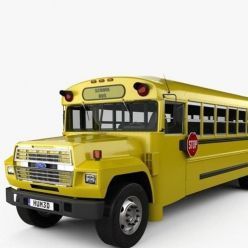 3D model Ford B-700 Thomas Conventional School Bus 1984