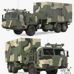 3D model Command and Control Vehicle 50K6 Vityaz Camo Rigged