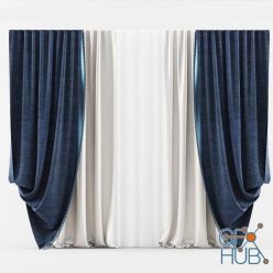 3D model Curtains classic blue (Vray)