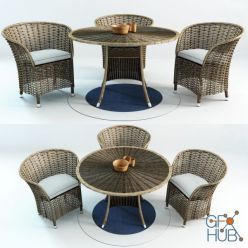 3D model Patio Wicker furniture set