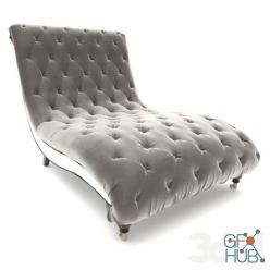 3D model Tufted Silver Chaise