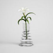 3D model White lily in vase