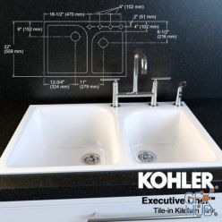 3D model Purist faucet and sink Executive Chef Kohler
