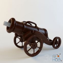 3D model Souvenir wooden cannon