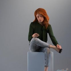 3D model Casual Girl Sitting
