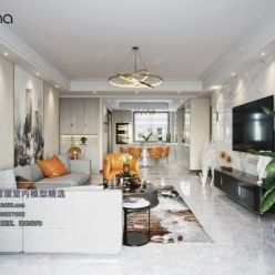3D model Modern Style Living Room 2020 A074 (Corona)