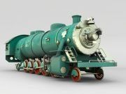 3D model Steam locomotive
