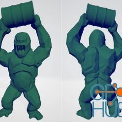 3D model Wild Kong with barrel – 3D Print