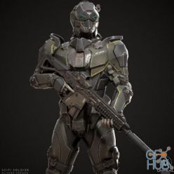 3D model SciFi Soldier PBR