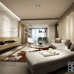 3D model Living room space A024