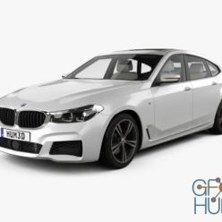 3D model BMW 6 Series Gran Turismo M-Sport with HQ interior 2017 car