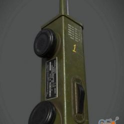 3D model WW2 BC 611 Radio PBR