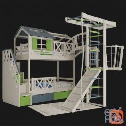 3D model Kids bed (Corona)