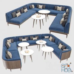 3D model Banquet Seating and table