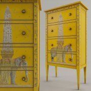 3D model Yellow chest of drawers by Moissonnier