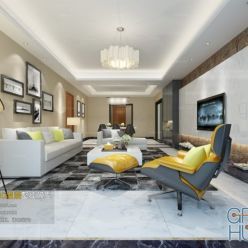 3D model Living room space A029