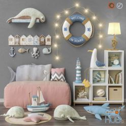3D model Toys and furniture set 30 (Vray, Corona)