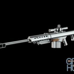 3D model 50 caliber sniper rifle
