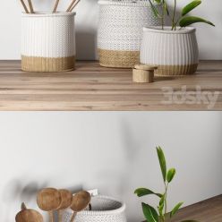 3D model Decorative set with baskets 2