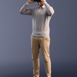 3D model Simon man with VR helmet (3d-scan)