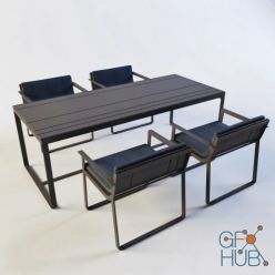 3D model Table and chair Banco Flat by Mario Ruiz