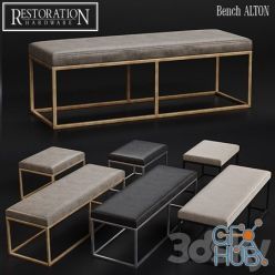 3D model RH Modern Alton Leather Bench