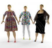 3D model Three versions of the mannequin plus-size