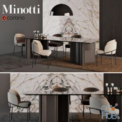 3D model MINOTTI Chair + Table