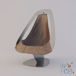 3D model Alain Douillard Leather Chair 1970 (Vray, Corona)