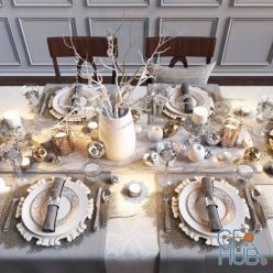 3D model Holiday table serving