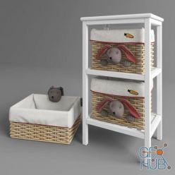 3D model Baskets with rabbits