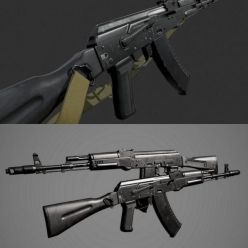 3D model AK-74M PBR