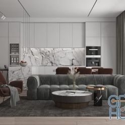 3D model Living room 02